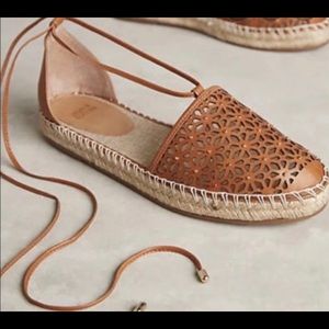 Jasper & Jeera Lace Up Laser Cut Espadrilles